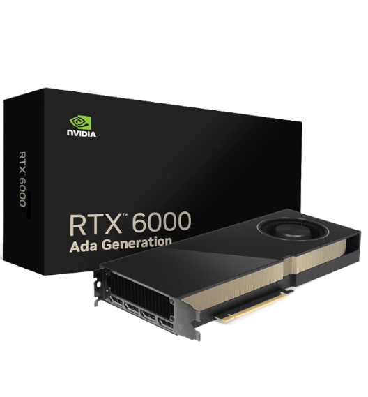 כרטיס מסך מקצועי לגרפיקה עריכה ובינה מלאכותית AI תמיכה ב-4 צגים PNY NVIDIA RTX 6000 Ada Generation VCNRTX6000ADA-SB 48GB GDDR6 18,176 CUDA Cores Dispalt Port x4 